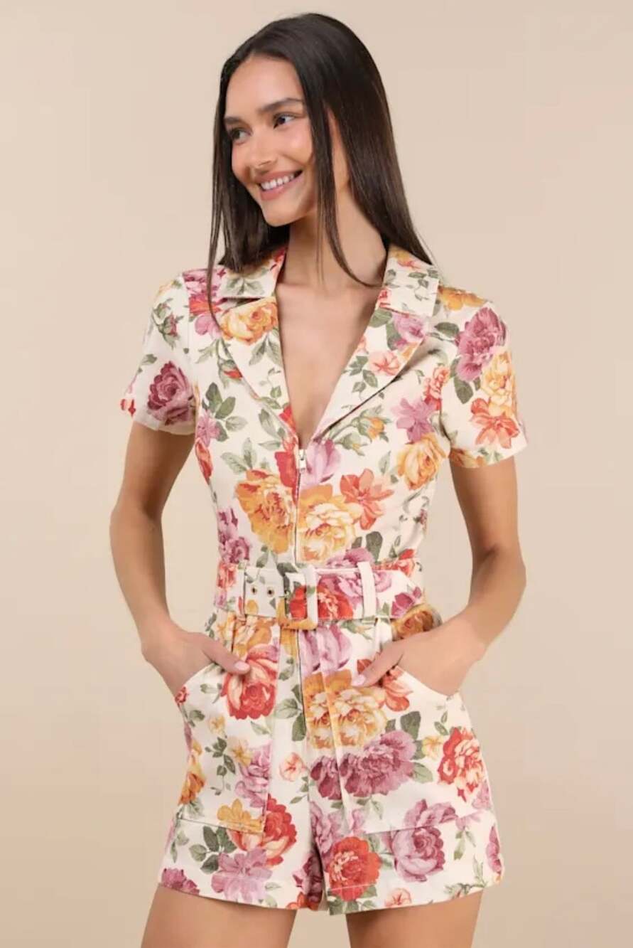 Show Me Your Mumu Outlaw Floral Romper Size M